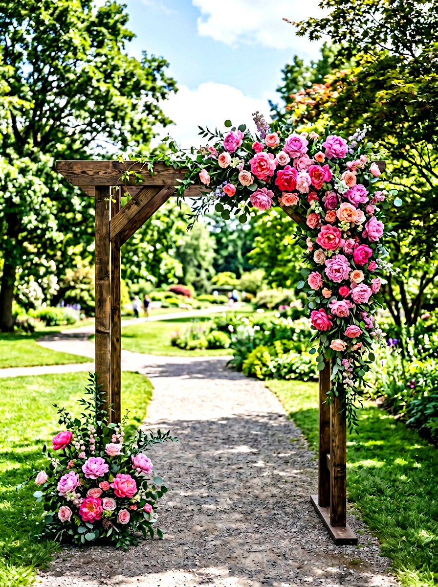 Asymmetrical Floral Arch - 25 Spring Wedding Arch Ideas