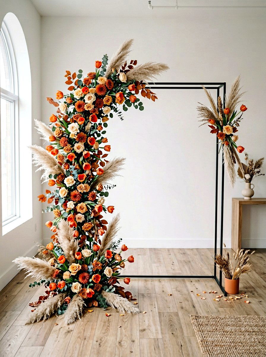Asymmetrical Flower Arch Decor - 25 Spring Floral Arch Ideas