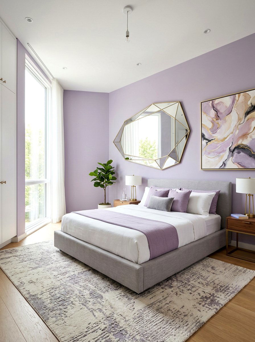 Asymmetrical Wall Mirror - 25 Spring Bedroom Mirror Ideas