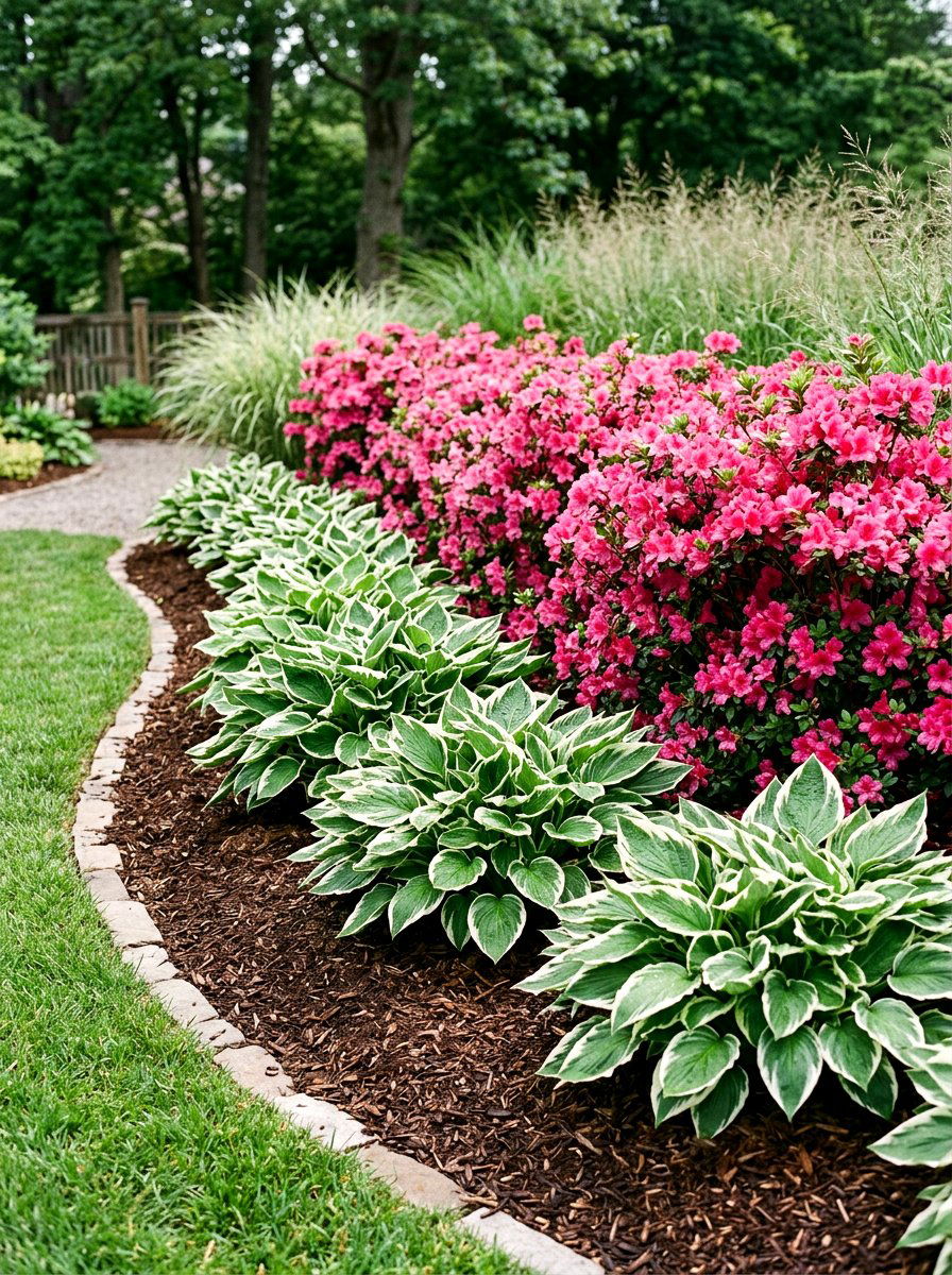 Azalea And Hosta Bed - 25 Spring Azalea Garden Ideas