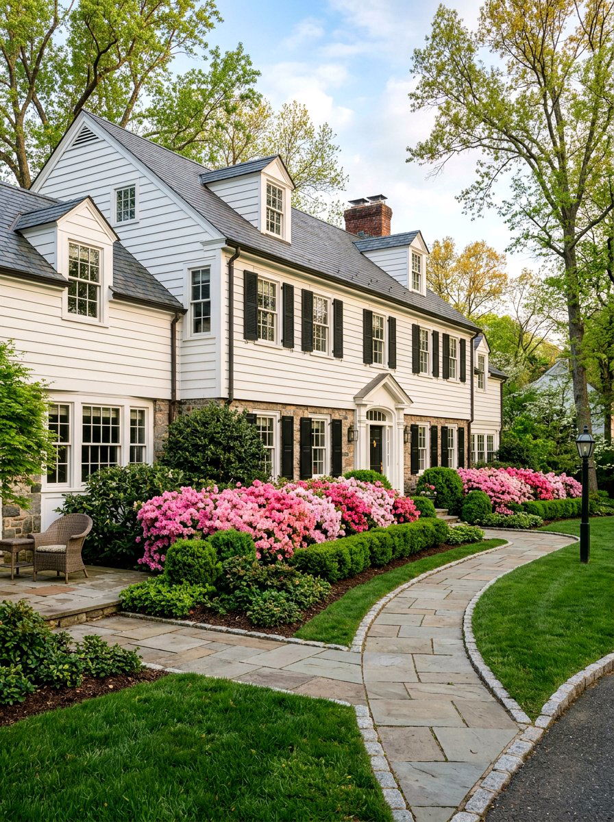 Azalea Foundation Planting - 25 Spring Flower Garden Ideas