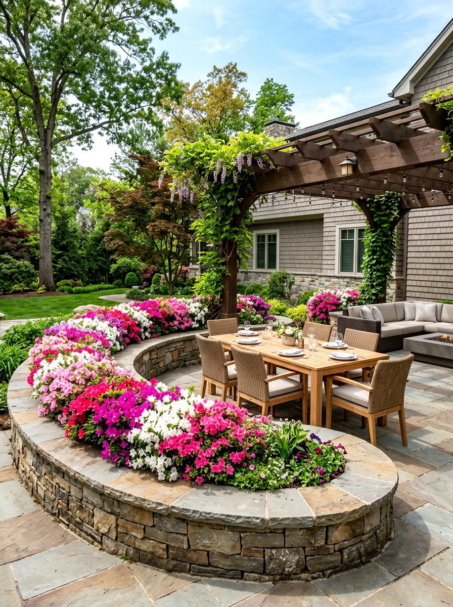 Azalea Patio Surround - 25 Spring Azalea Garden Ideas