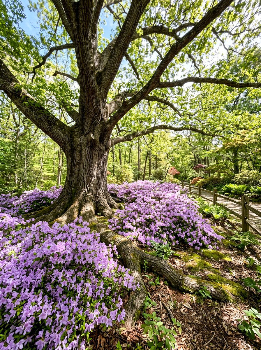 Azalea Under Oak Tree - 25 Spring Azalea Garden Ideas
