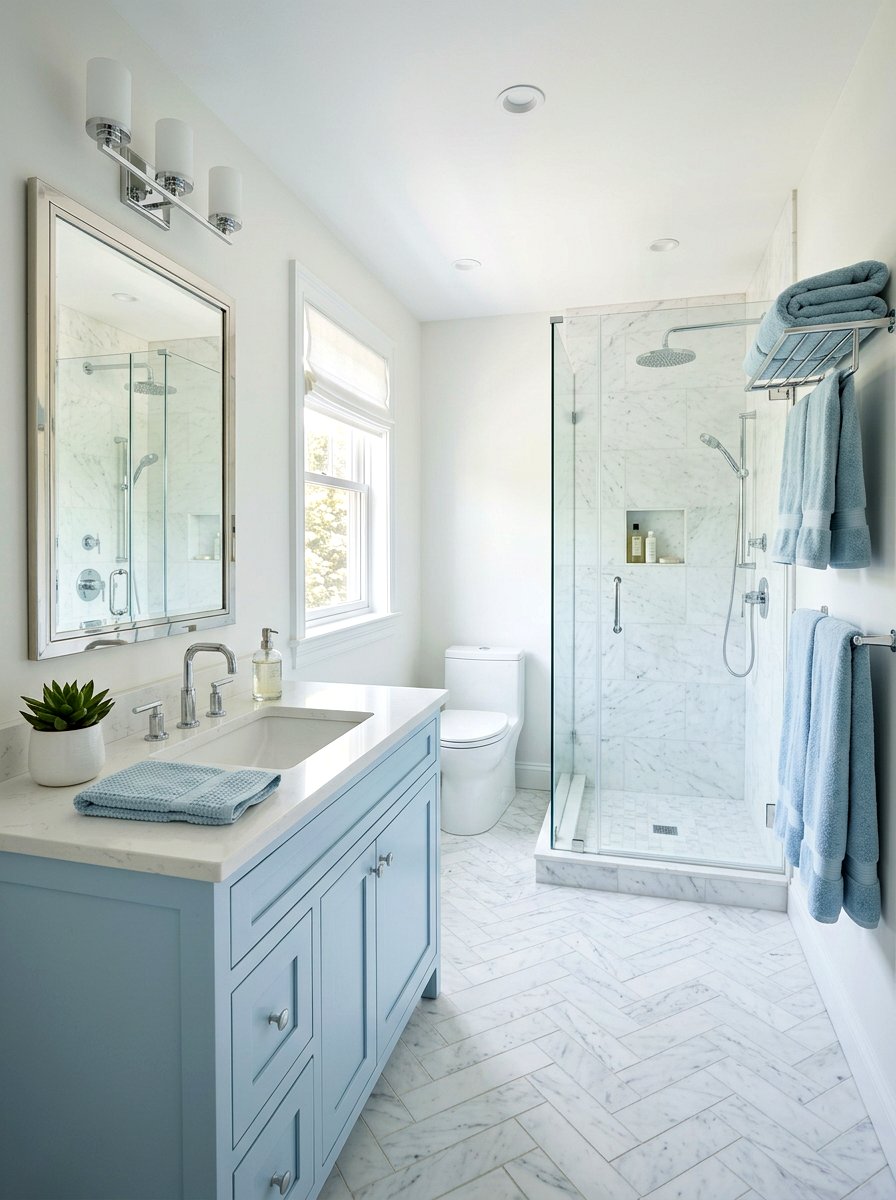 Baby Blue Bathroom Vanity - 25 Spring Soft Blue Decor Ideas