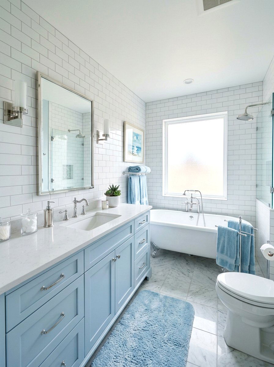 Baby Blue Bathroom - 25 Spring Baby Blue Decor Ideas