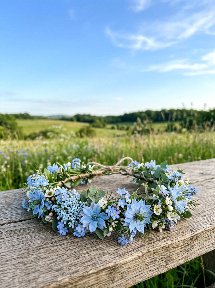 Baby Blue Flower Crown - 25 Spring Hair Wreath Ideas