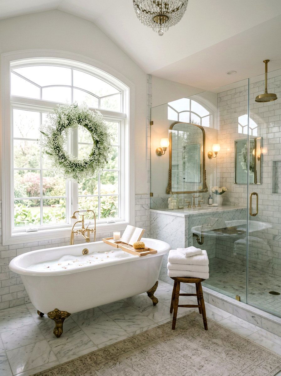 Baby Breath Wreath - 25 Spring Window Wreath Ideas