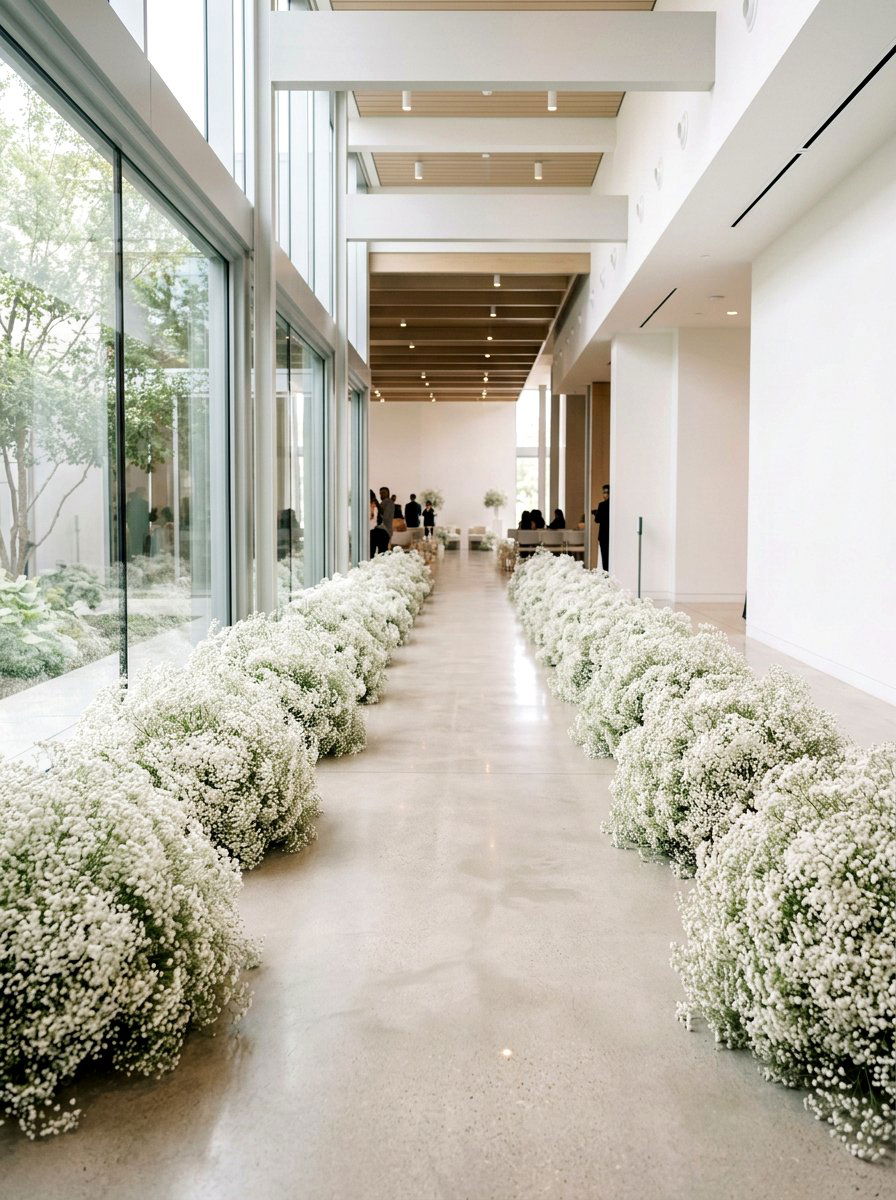 Babys Breath Cloud - 25 Spring Wedding Aisle Decor Ideas