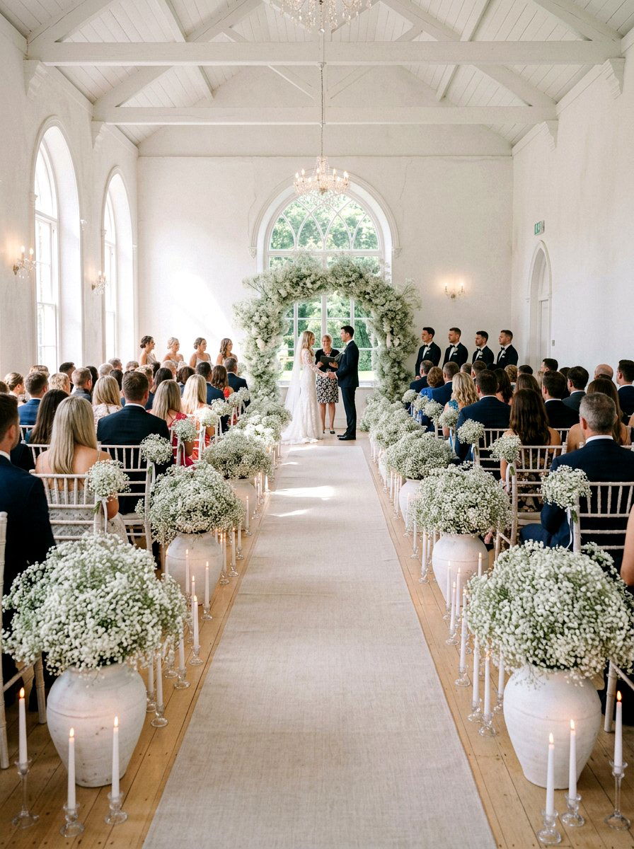 Babys Breath Cloud - 25 Spring Wedding Centerpiece Ideas