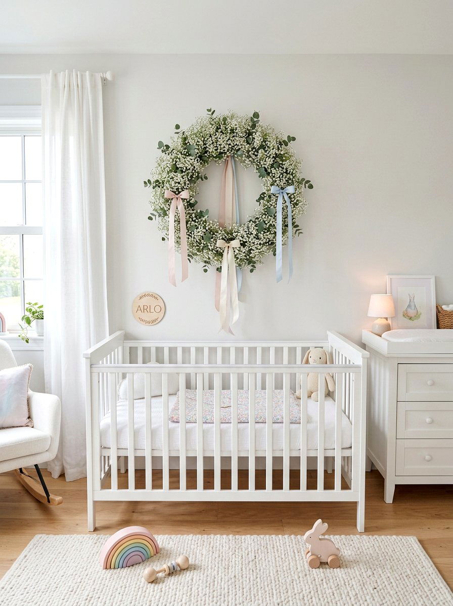 Babys Breath Wreath - 25 Spring Dried Floral Wreath Ideas