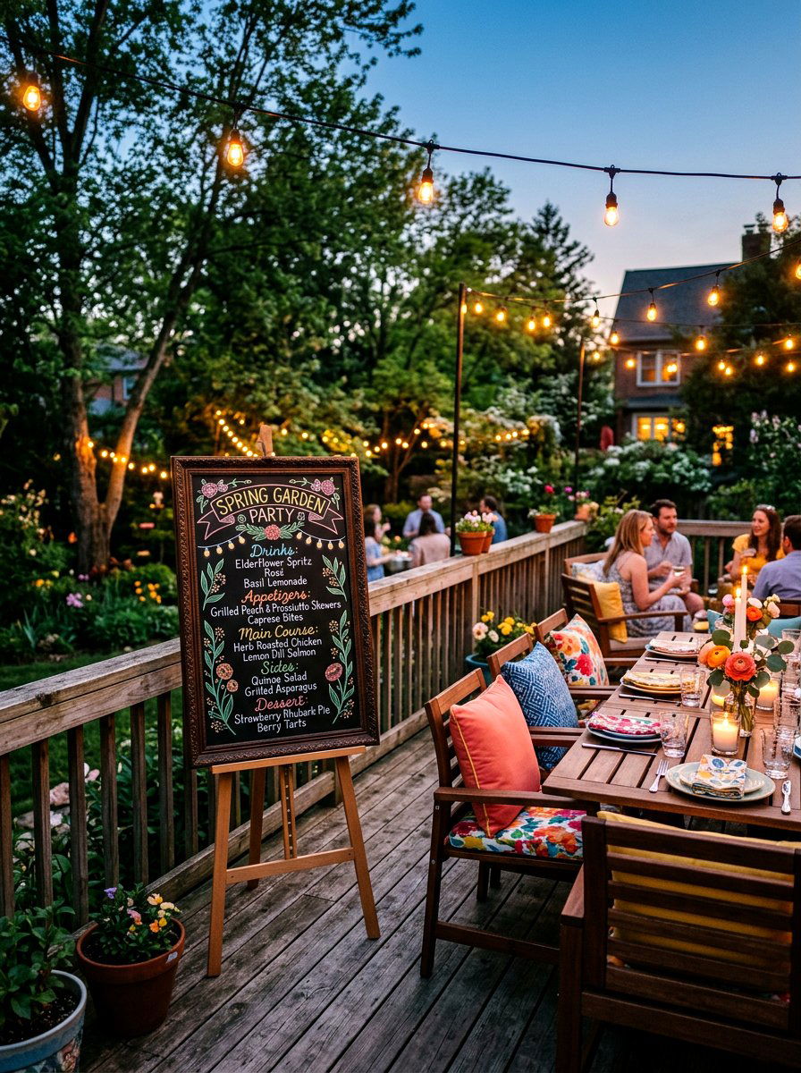 Back deck party menu chalkboard - 25 Spring Chalkboard Decor Ideas