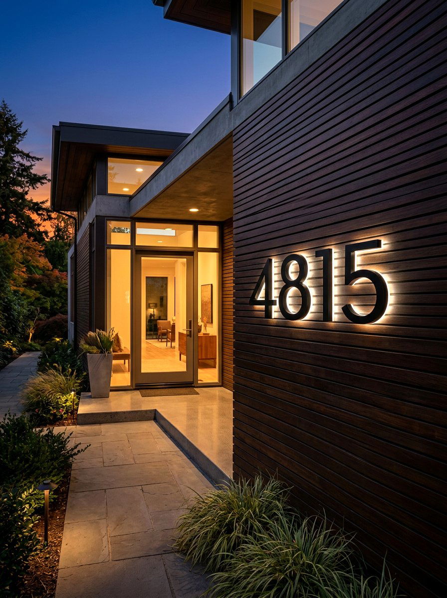 Backlit LED House Numbers - 25 Spring House Number Decor Ideas