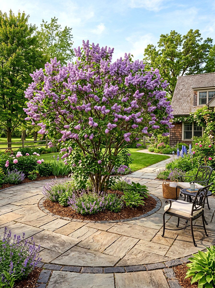 Backyard Focal Point Lilac - 25 Spring Lilac Bush Ideas