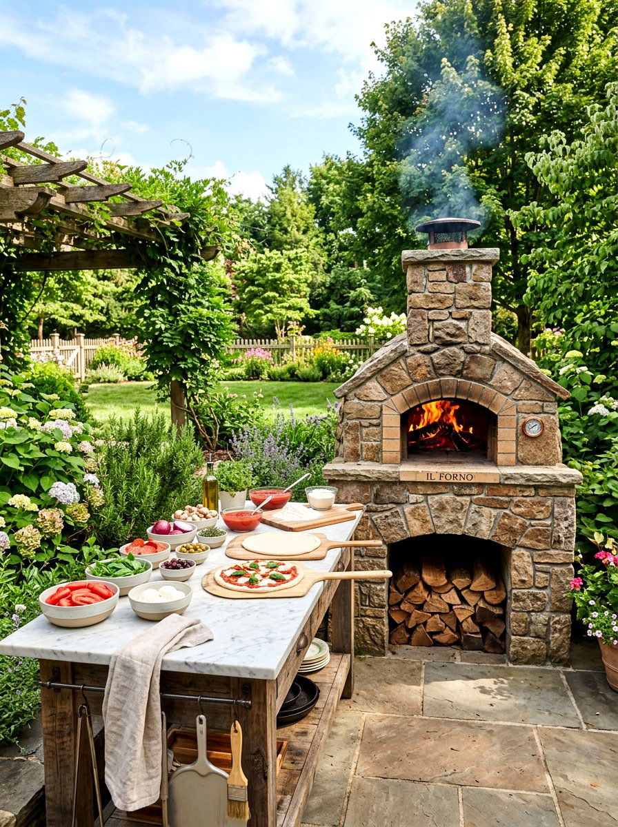 Backyard Pizza Oven - 25 Spring Outdoor Entertaining Ideas
