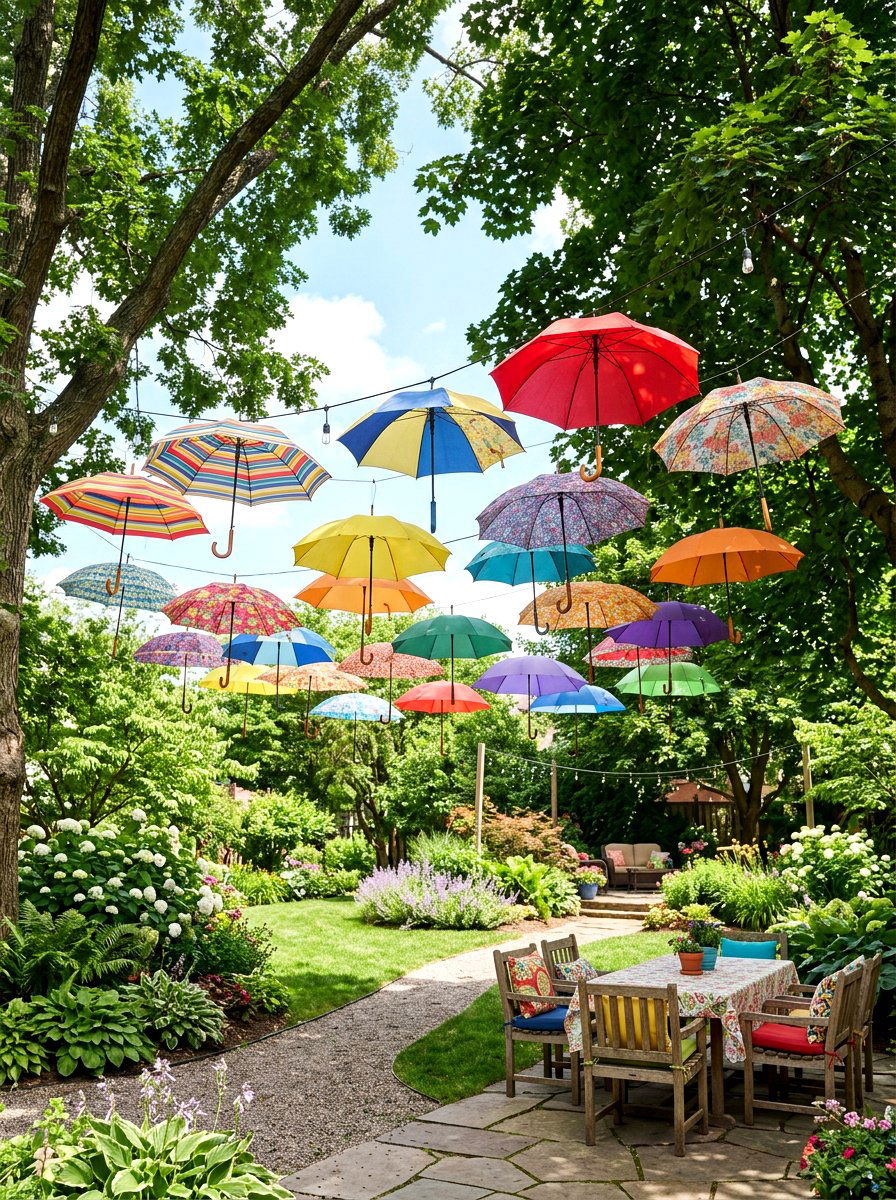 Backyard Umbrella Canopy - 25 Spring Umbrella Decor Ideas