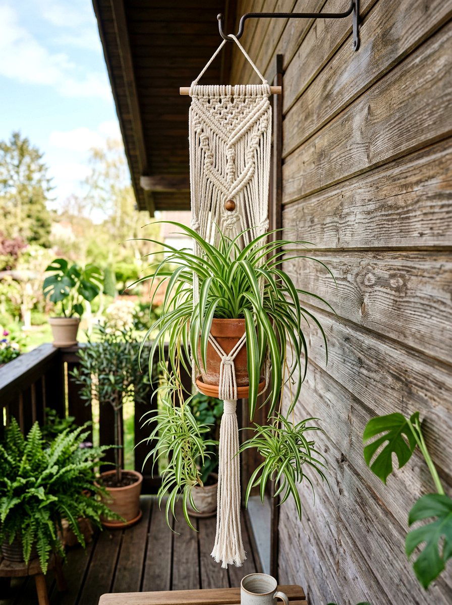 Balcony Macrame Hanger - 25 Balcony Spring Decor Ideas