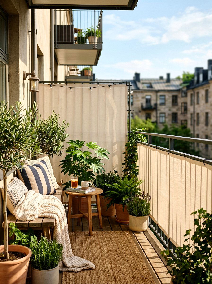 Balcony Privacy Screen - 25 Spring Balcony Railing Decor Ideas