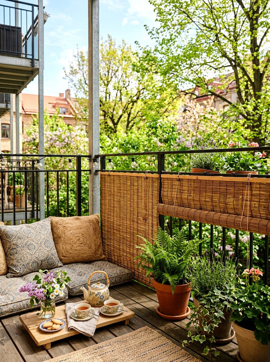 Balcony Privacy Screen - 25 Balcony Spring Decor Ideas