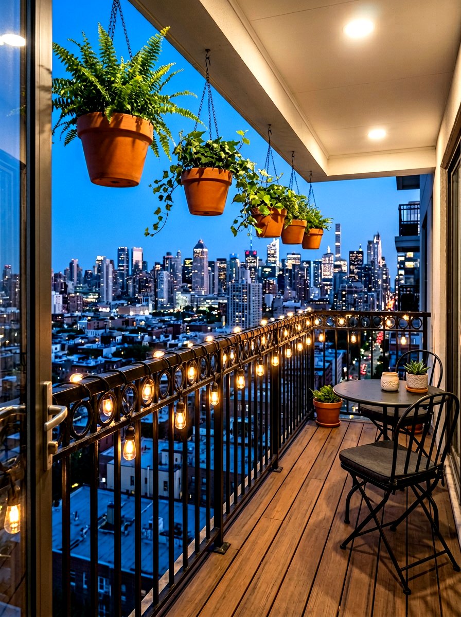 Balcony Railing Light - 25 Spring Fairy Light Ideas