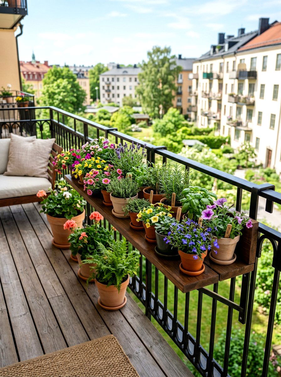 Balcony Railing Plant Shelf - 25 Spring Plant Shelf Ideas