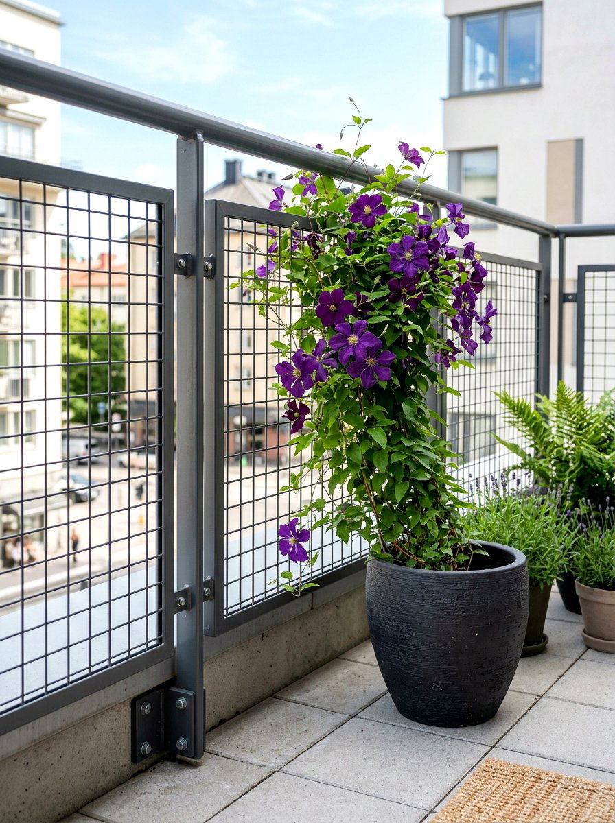 Balcony Railing Support - 25 Spring Clematis Trellis Ideas