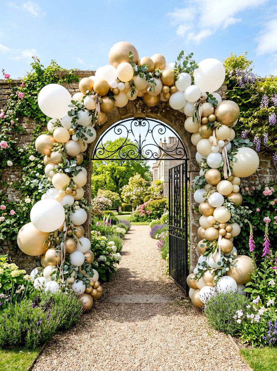 Balloon Arch Entryway - 25 Spring Graduation Party Decor Ideas