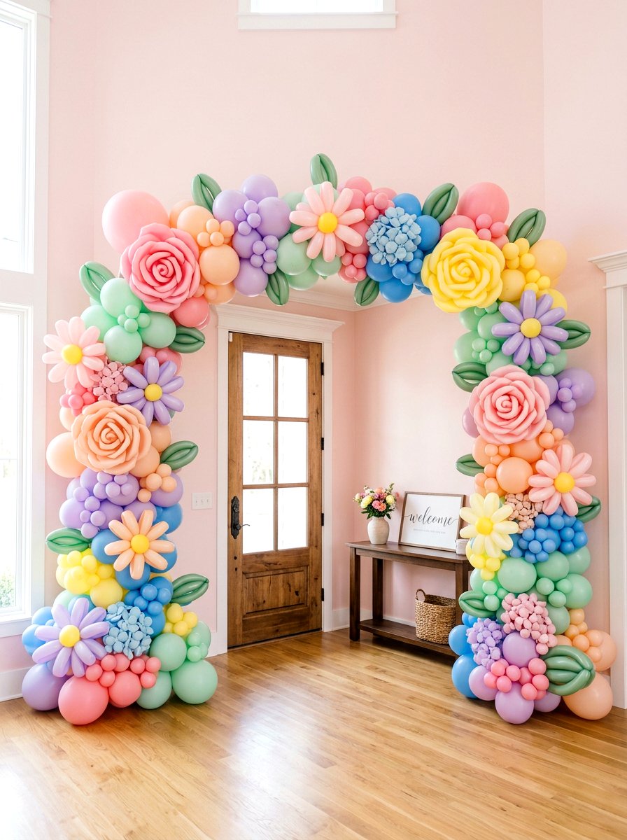 Balloon Flower Display - 25 Spring Tea Party Decor Ideas