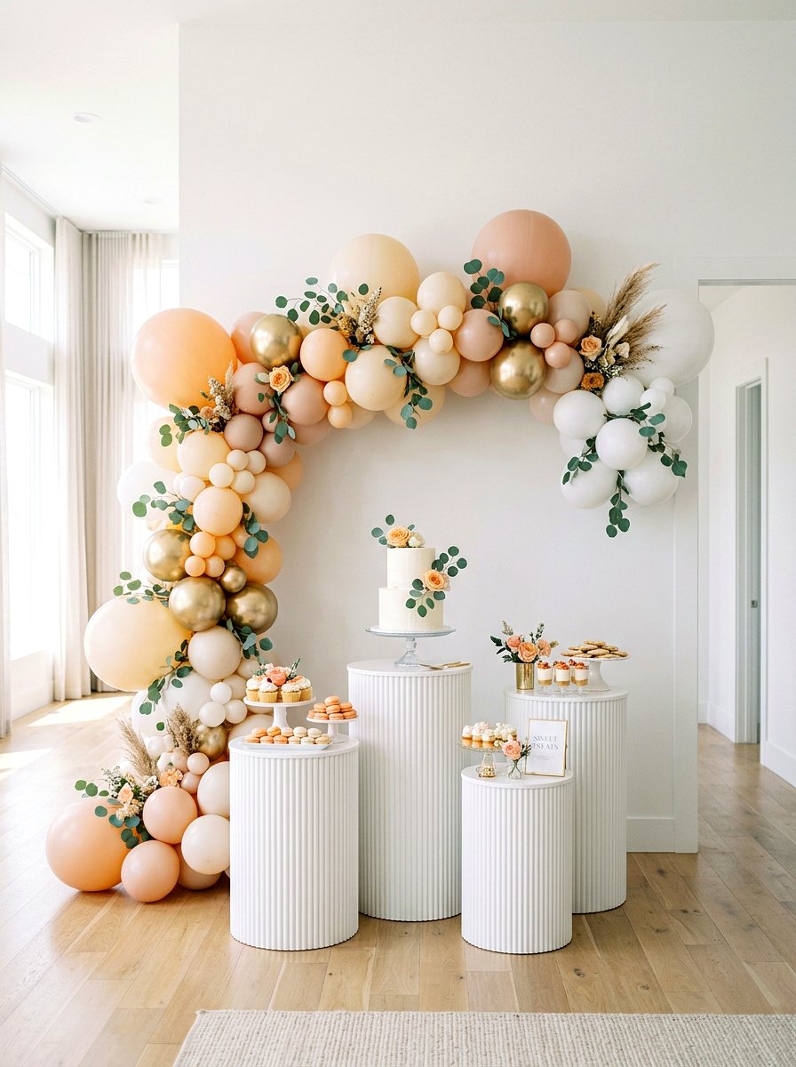 Balloon Garland - 25 Spring Engagement Party Decor Ideas
