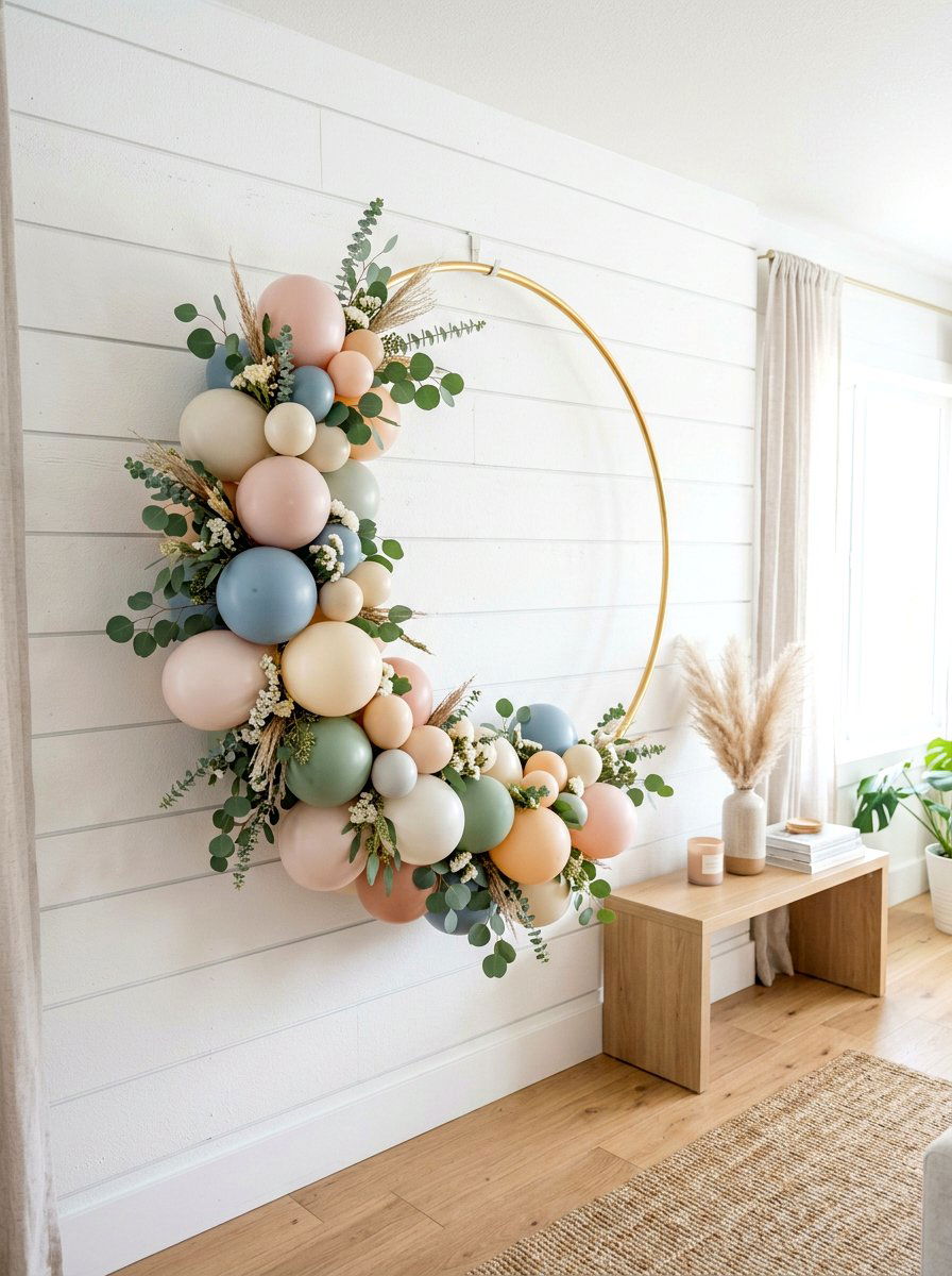 Balloon Hoop Wreath - 25 Spring Balloon Decor Ideas