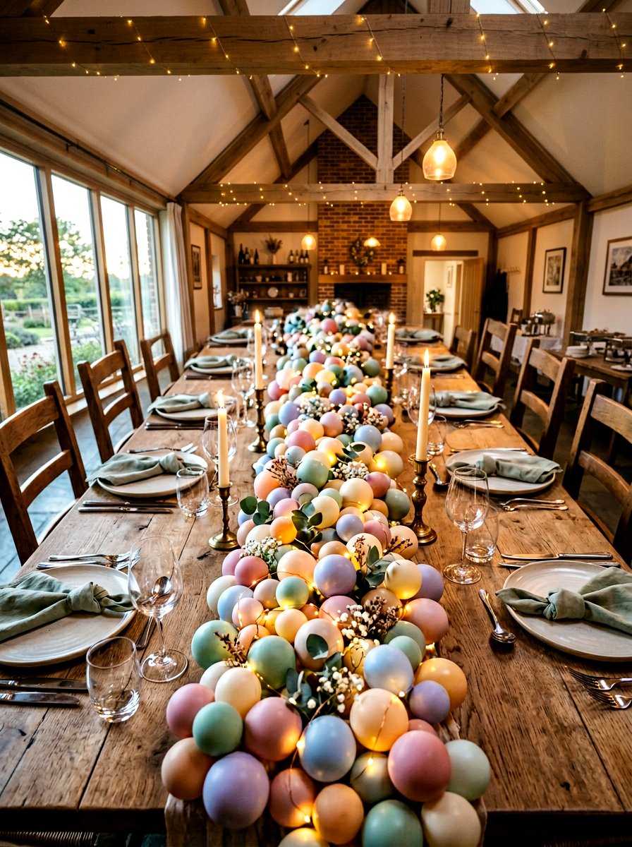 Balloon Table Runner - 25 Spring Balloon Decor Ideas