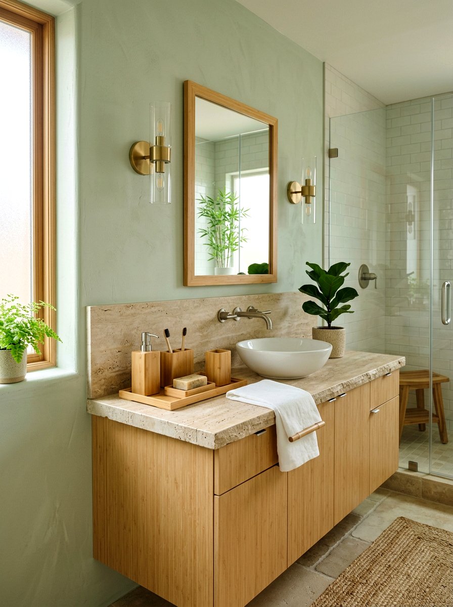Bamboo Bathroom Set - 25 Spring Bathroom Counter Decor Ideas