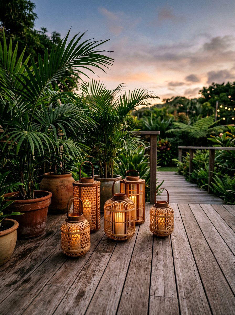 Bamboo Deck Lanterns - 25 Spring Outdoor Lantern Ideas