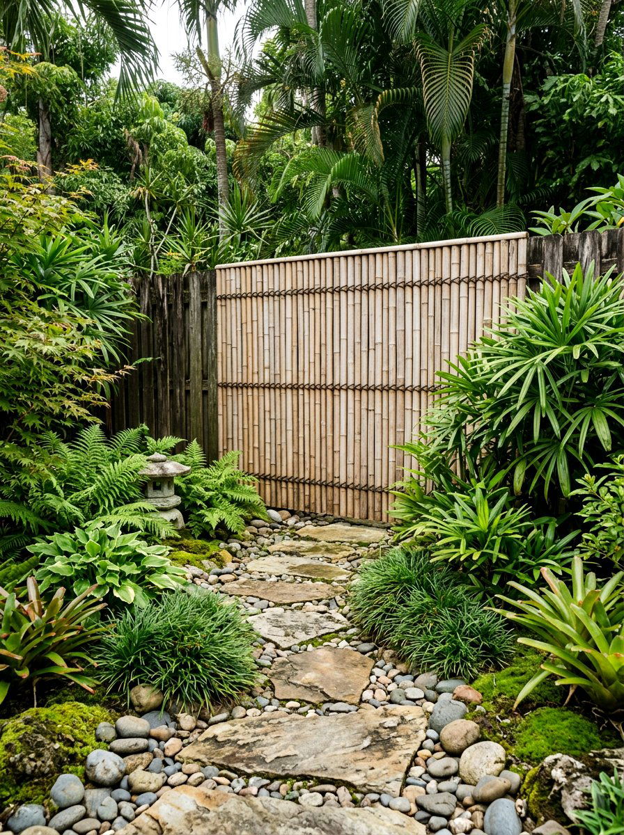 Bamboo Fence Screen - 25 Spring Fence Decor Ideas