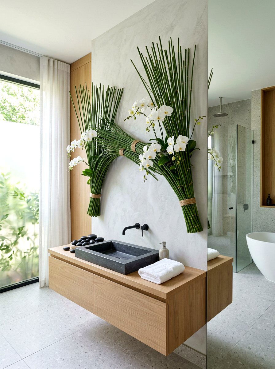 Bamboo Grass Swag - 25 Spring Swag Arrangement Ideas