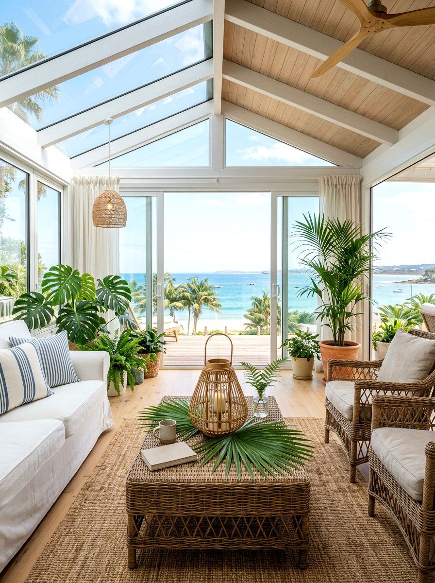 Bamboo Lantern With Tropical Greenery - 25 Spring Lantern Centerpiece Ideas