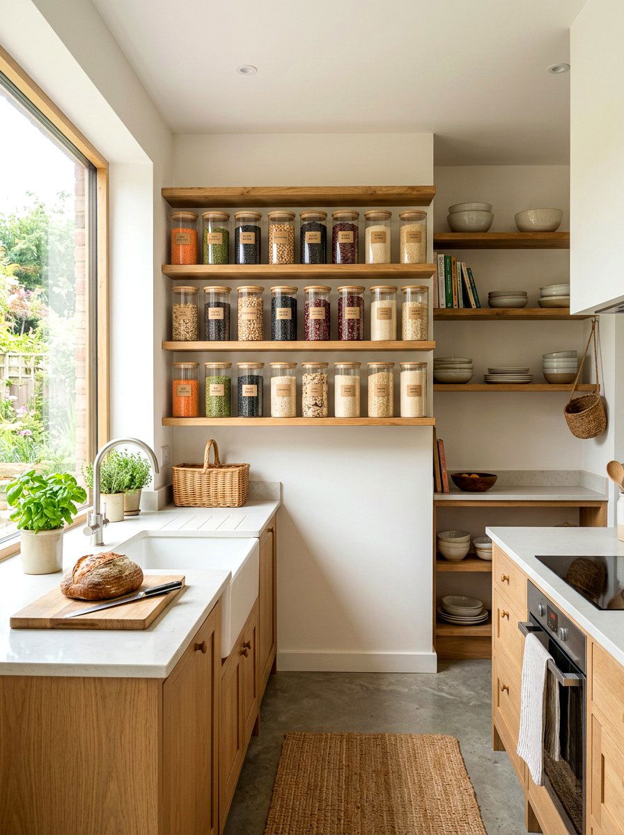 Bamboo Lid Glass Canisters - 25 Spring Kitchen Canisters Ideas
