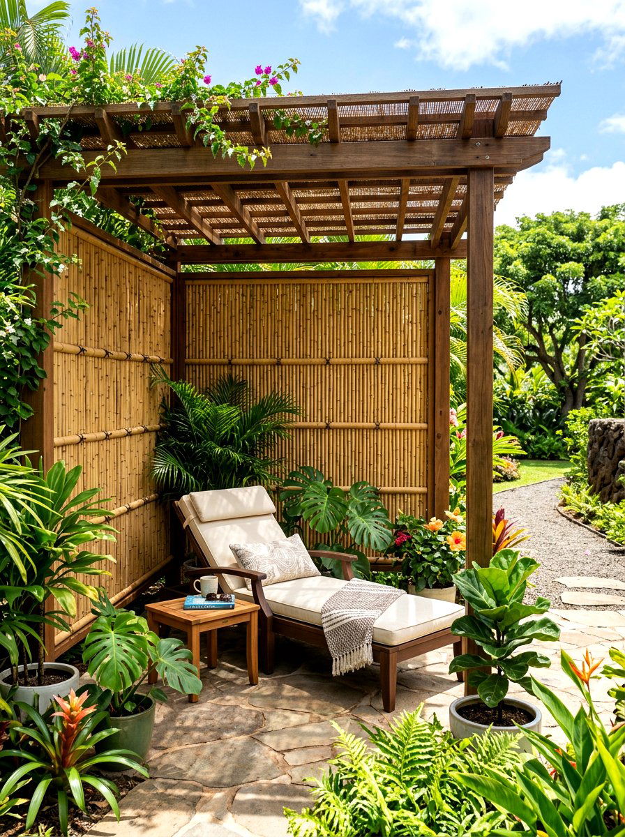 Bamboo Privacy Screens - 25 Spring Pergola Decor Ideas