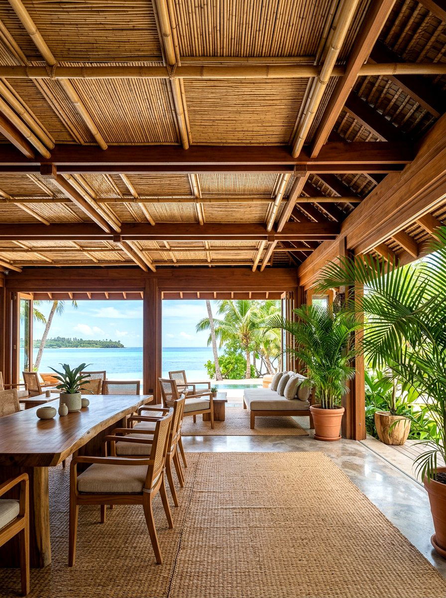 Bamboo Shade Ceiling - 25 Spring Porch Ceiling Decor Ideas