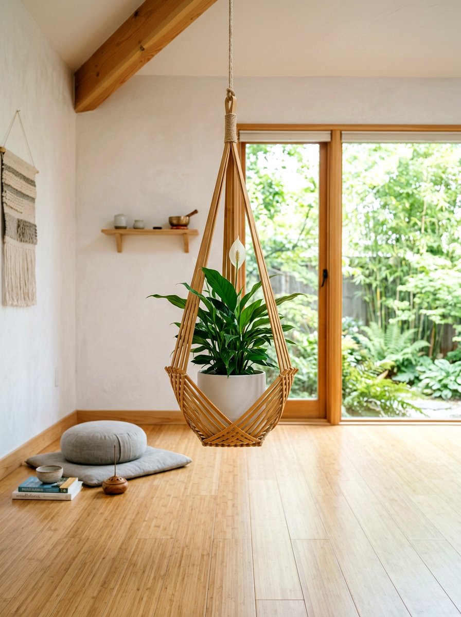 Bamboo Slat Plant Hanger - 25 Spring Plant Hanger Ideas