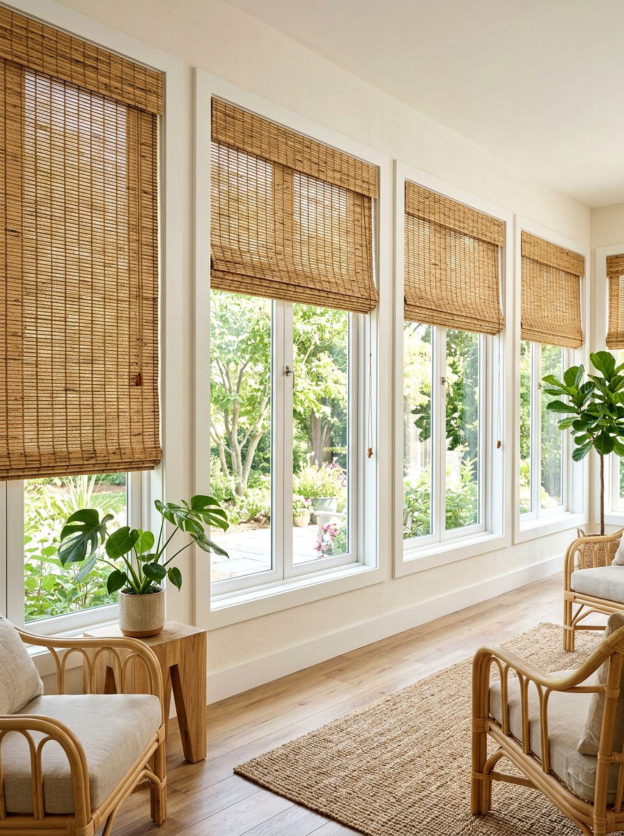 Bamboo Window Shades - 25 Spring Enclosed Porch Decor Ideas