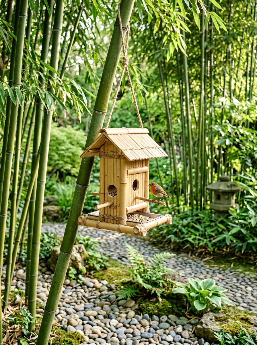 Bamboo bird feeder - 25 Spring Bird Feeder Decor Ideas