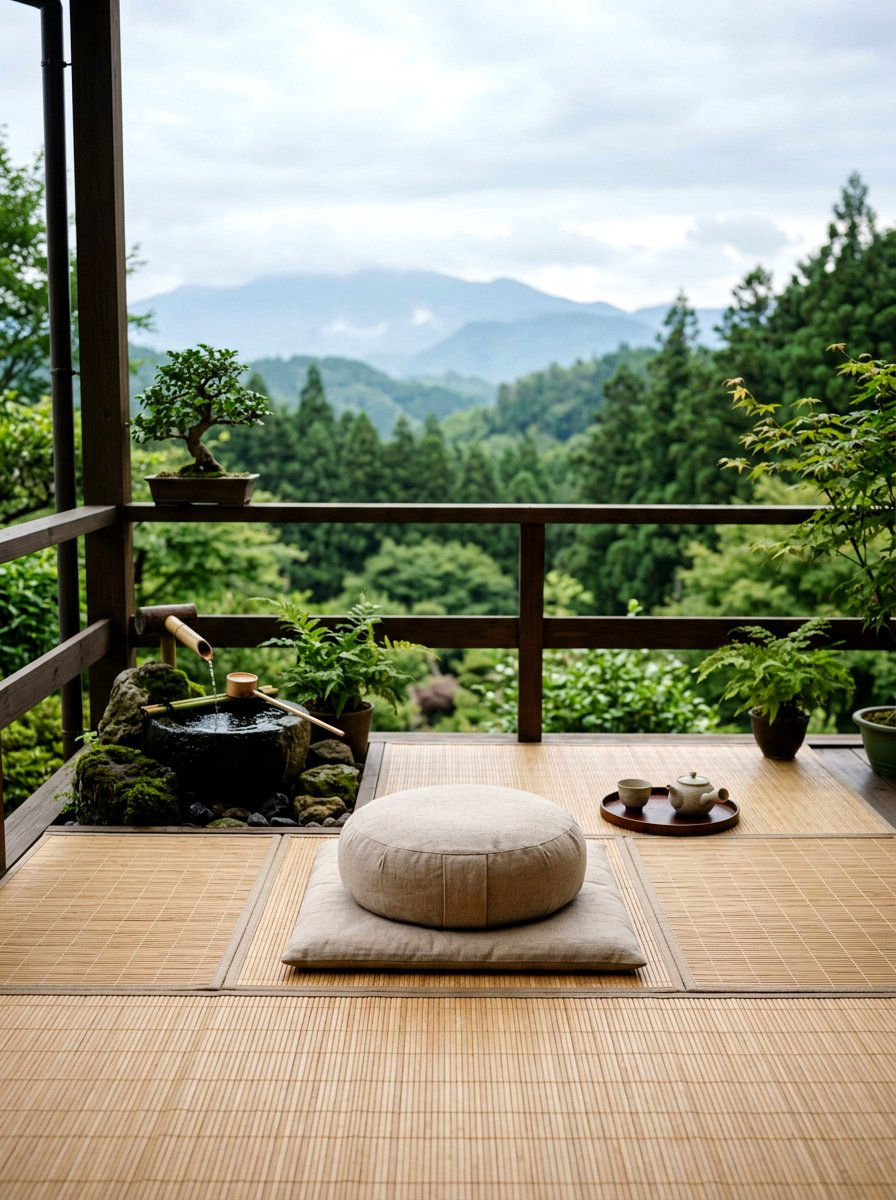 Bamboo floor mats - 25 Spring Balcony Floor Decor Ideas