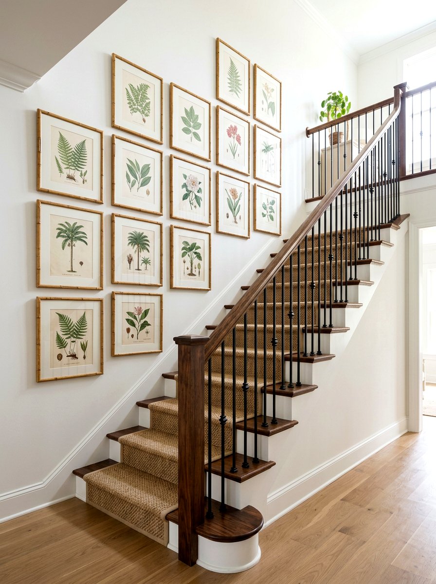 Bamboo frame gallery wall - 25 Spring Chinoiserie Decor Ideas