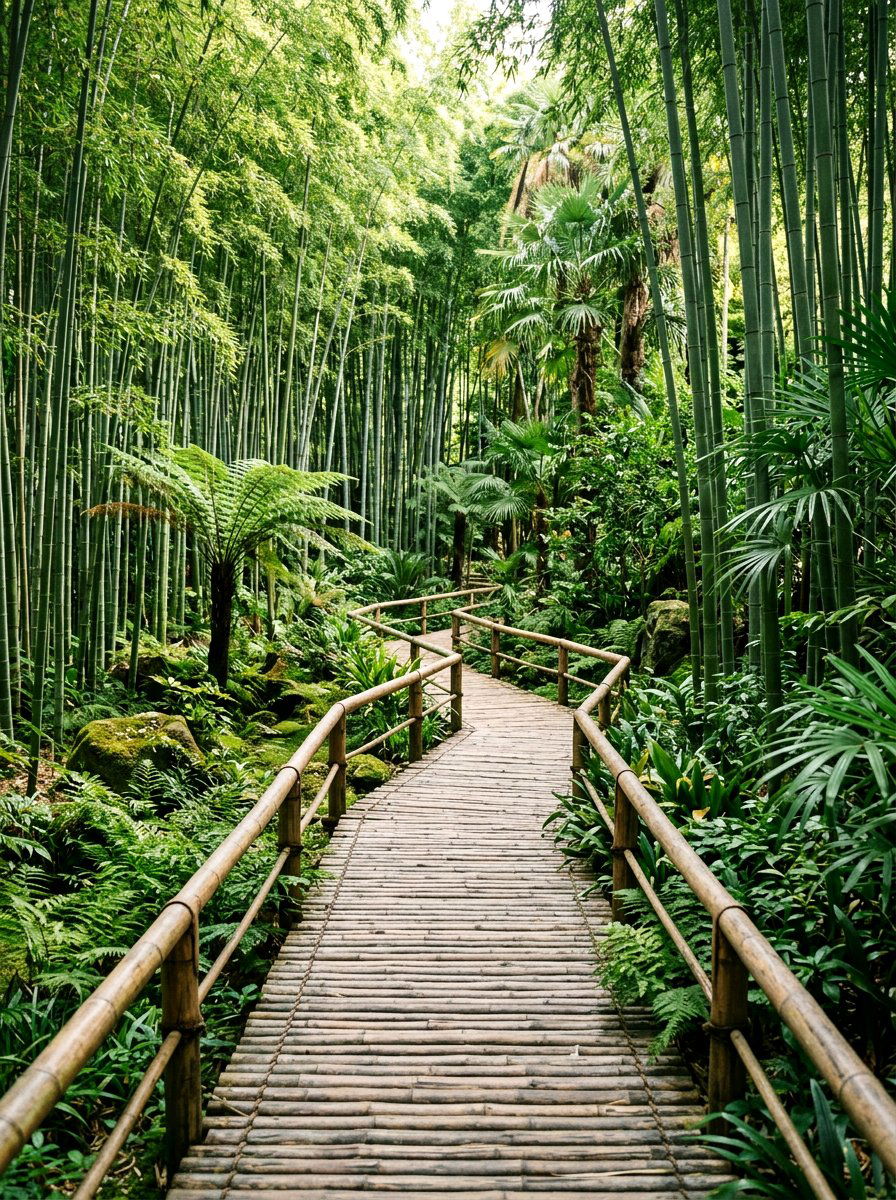 Bamboo garden walkway - 25 Spring Garden Path Decor Ideas