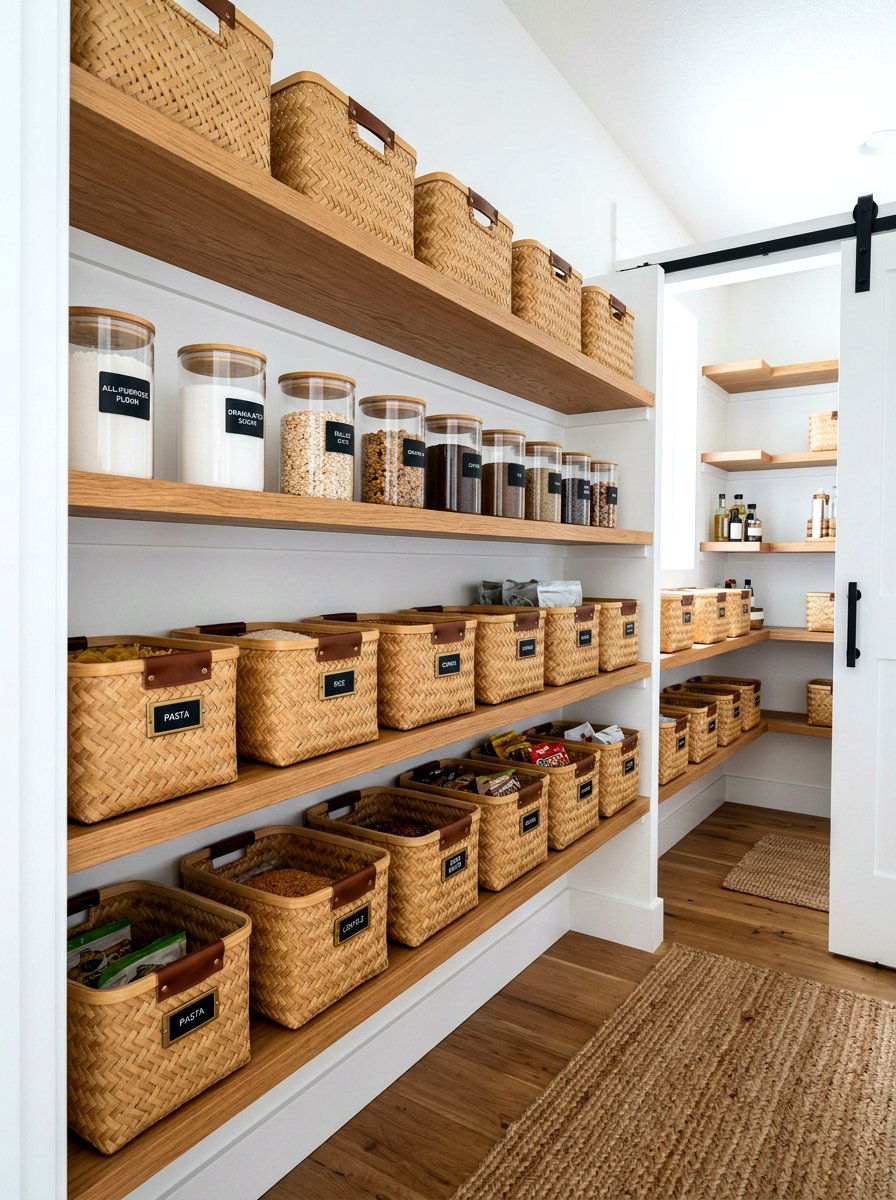 Bamboo pantry basket - 25 Spring Woven Basket Decor Ideas