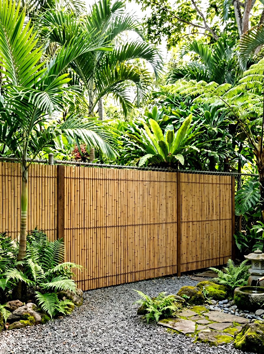 Bamboo screening panel - 25 Spring Garden Fence Decor Ideas