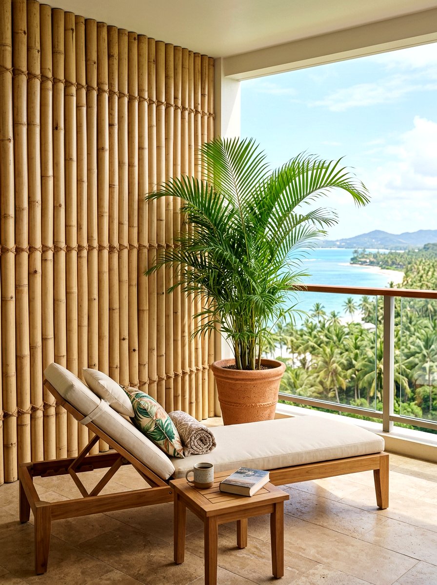 Bamboo wall panel - 25 Spring Balcony Wall Decor Ideas