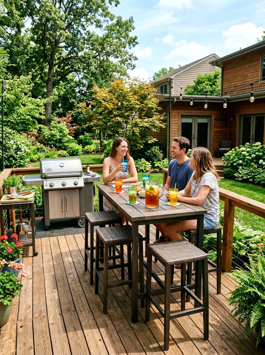 Bar height outdoor table - 25 Spring Outdoor Furniture Decor Ideas