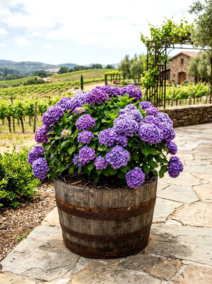 Barrel Planter Pot - 25 Spring Garden Decor Ideas