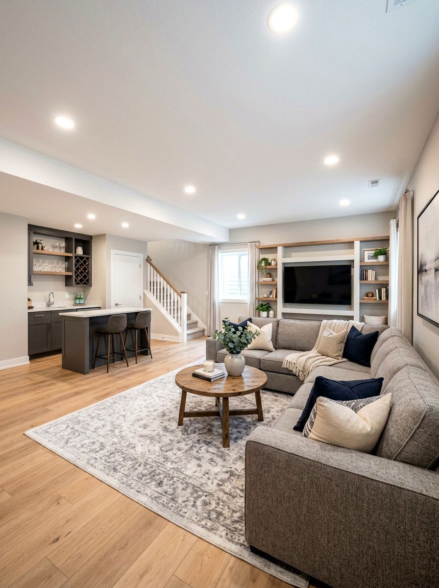 Basement Family Room - 25 Spring Real Estate Staging Ideas